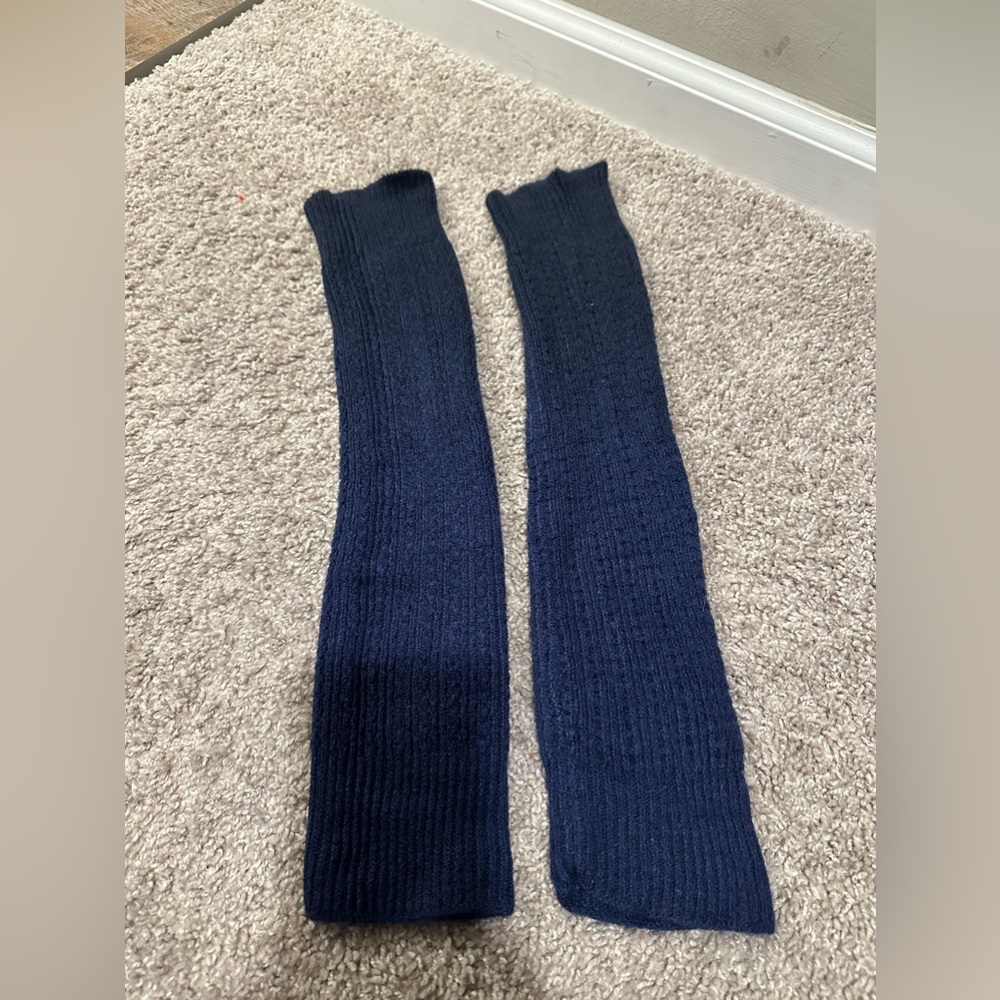 Midnight blue leg warmers